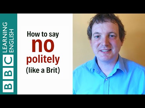 Part of a video titled How to say 'no' politely (like a Brit) - English In A Minute - YouTube