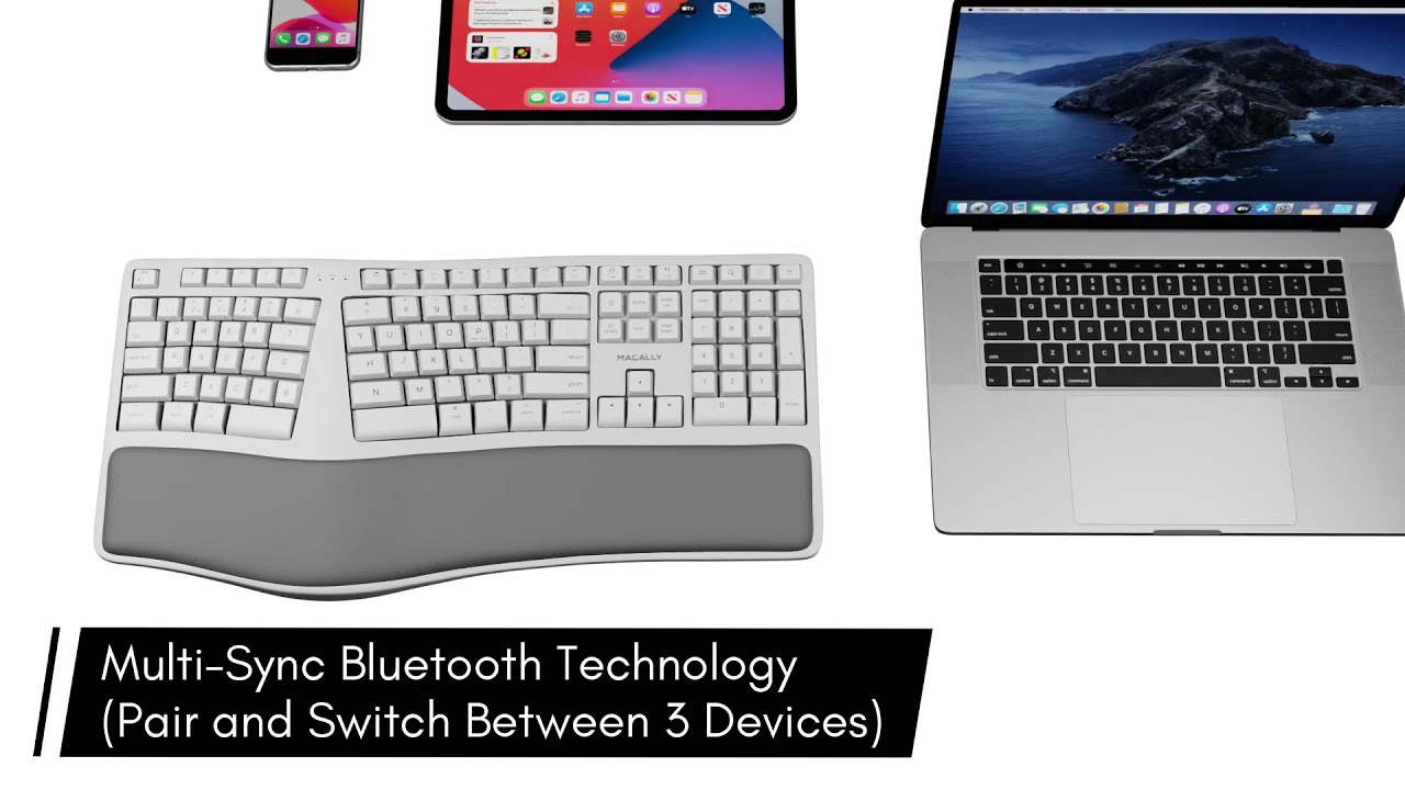 Wireless Ergonomic Keyboard for Mac - Promotes Comfortable Typing and Efficiency | BTERGOKEY