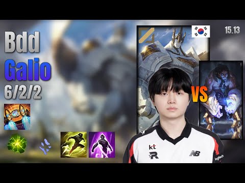 Bdd Mid Galio vs Sylas lol KR solo rank Full Game 15.13 | 비디디 갈리오 vs 사일러스