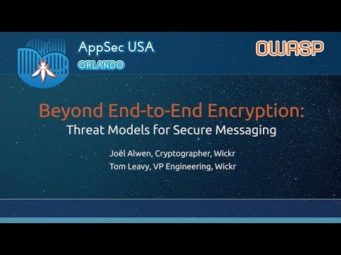 Image thumbnail for talk Beyond End to End Encryption