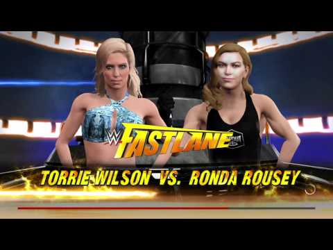 WWE 2K17 Ronda Rousey VS Torrie Wilson In A Falls Count Anywhere Match