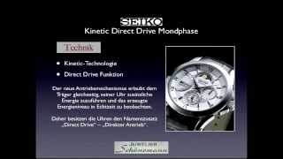 preview picture of video 'Seiko Uhren - Ausführliche Präsentation der Herrenuhr: Kinetic Direct Drive Mondphase'