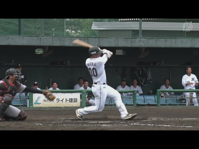 【ファーム】好機は逃さない!! マリーンズ・池田来翔のタイムリーヒットで勝ち越しに成功!!  2024年7月2日 千葉ロッテマリーンズ 対 読売ジャイアンツ