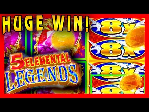 KILLING IT ON KONAMI SLOT MACHINE!★ 5 ELEMENTAL LEGENDS ★ BIG BONUS WINS