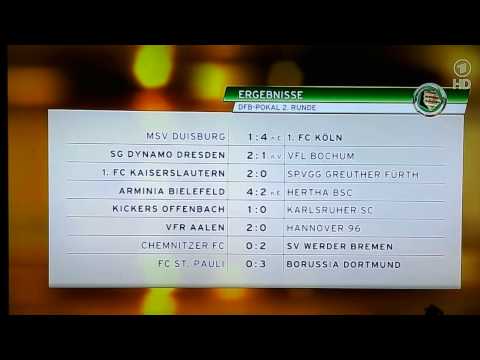 DFB-POKAL 2014/15 Ergebnisse von der 2 Runde