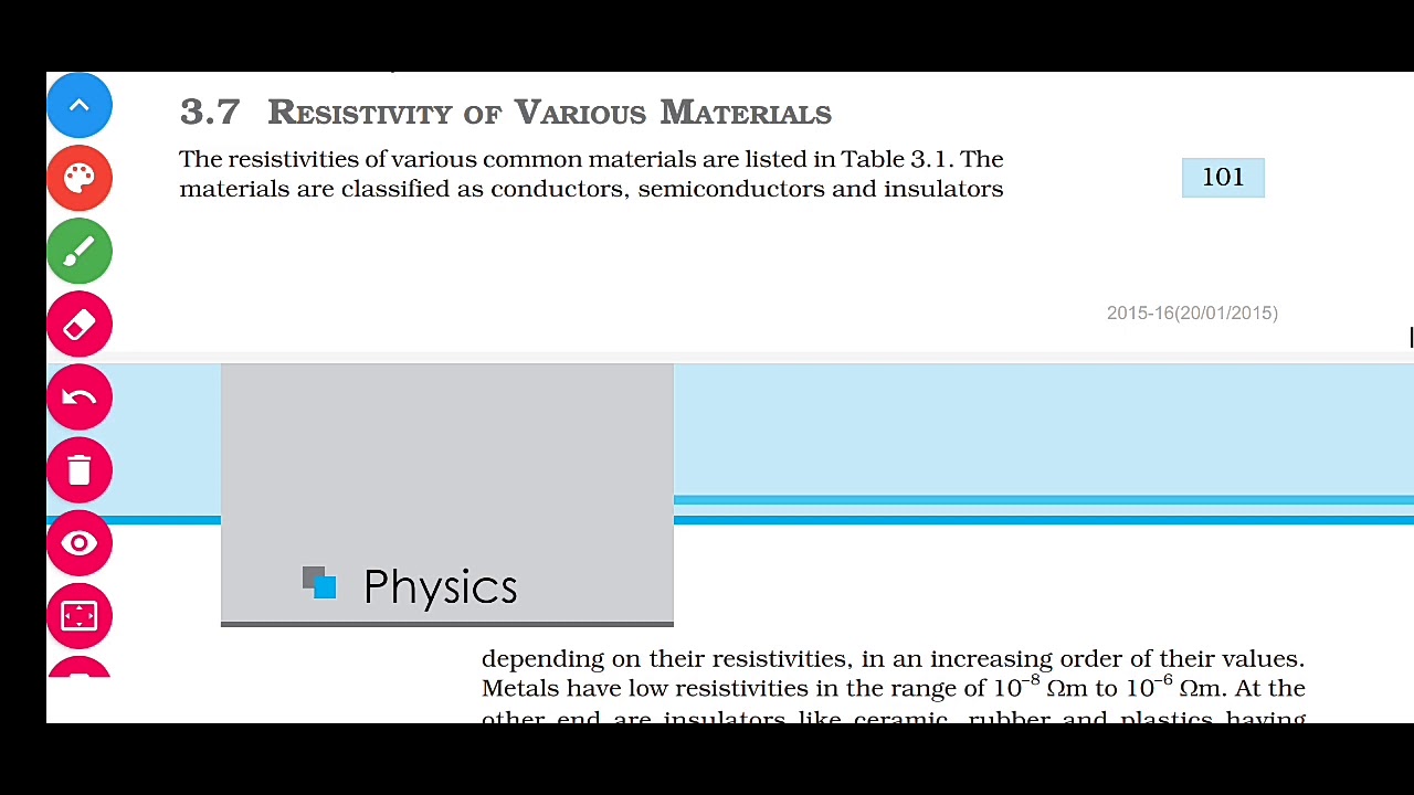 3.7 Resistivity of various Materials NCERT CLASS XII PHYSICS  Chapter 3 Current Electricity