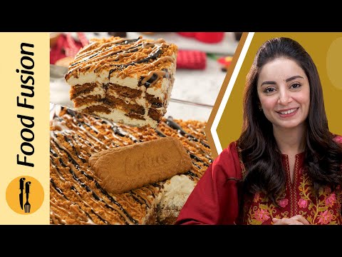 Lotus Chocolate Biscuit No Bake Cake Recipe by Food Fusion