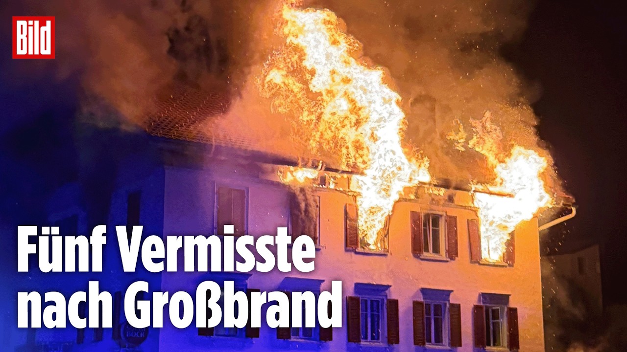 SCHWEIZ: Wohnhaus komplett ausgebrannt! Großeinsatz in Thusis