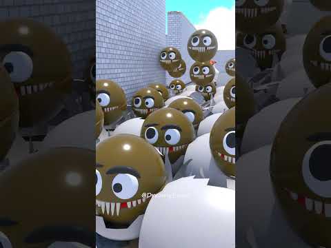 Pacman vs Eggs 🐥🐤🐔🍗😋🐓🐣 #pacman #robotpacman #shorts