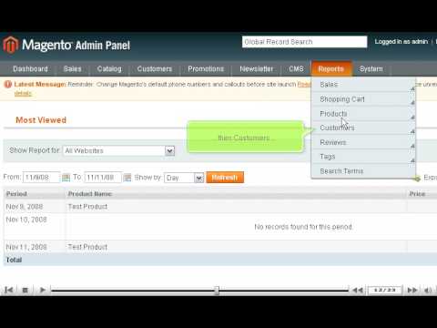 How to view reports (sales, shipping etc.) in Magento | Tutorial