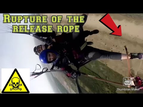 Bruch des Auslöseseils und die Geschicklichkeit des Tandempiloten beim Blockieren von Twists