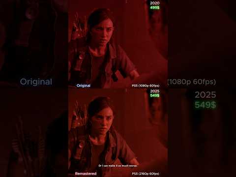 THE LAST OF US 2 REMASTER PS5 VS PS4 Game Graphics Comparison #thelastofus2 #ps5pro #shorts