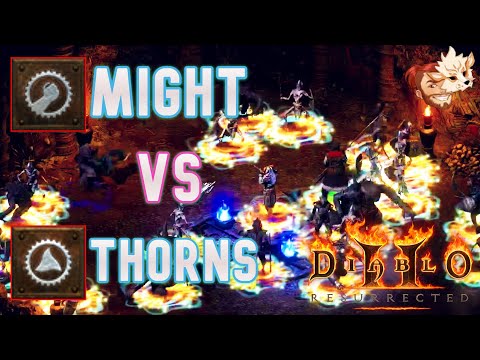 Might Aura vs Thorns Aura Merc For Summon Necromancer! | Diablo 2 Resurrected D2R Season 2 Patch 2.5