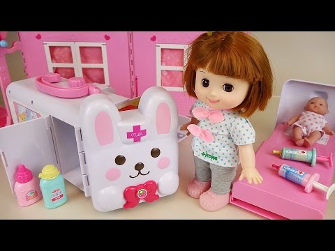 Baby doll Rabbit ambulance Hospital toys play with Pororo