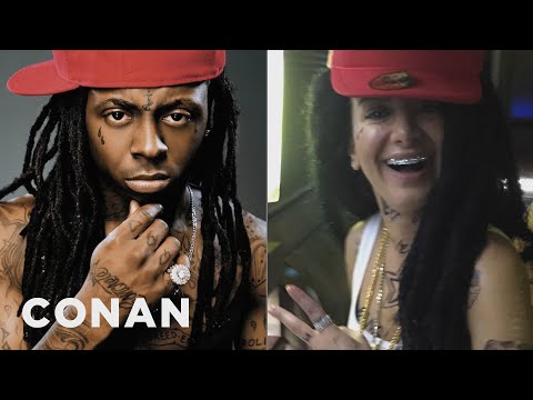 Nasim Pedrad Dressed As Lil Wayne For Halloween | CONAN on TBS