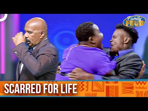 Steve Actually Got SCARED And Ran Away | Fast Money | Family Feud Classics