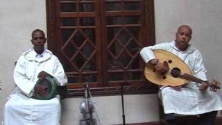 Oud and Darbouka players at Villa des Orangers, Marrakech