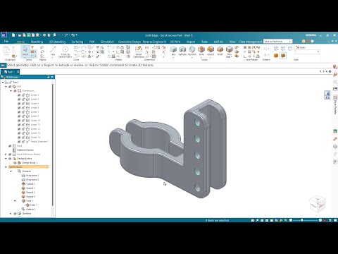 Solid Edge Tutorial: How to design a part using synchronous technology