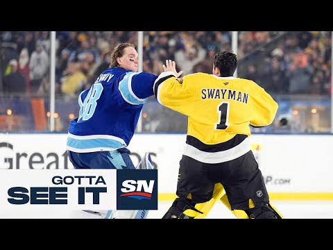 Gotta See It: Swayman, Vasilevskiy Square Off In Outdoor Goalie Fight