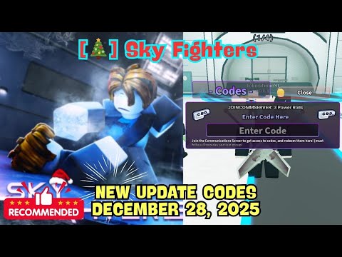 New Update CODES Sky Fighters Roblox, December 28, 2025