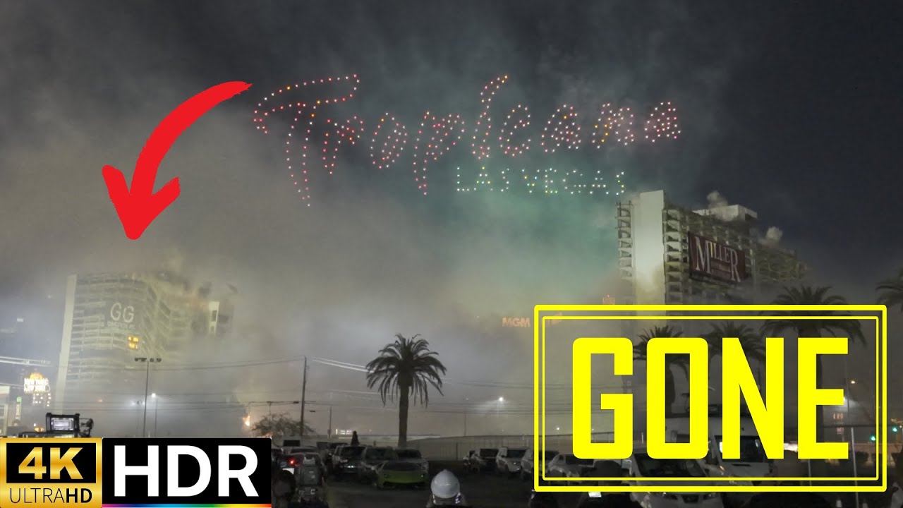 FRONT ROW! Tropicana Implosion SHOCKS Vegas – Must See 4K HDR Footage!