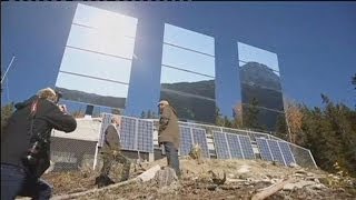 Giant mirrors shed sunlight in the winter months on the Norwegian town of Rjukan - hi-tech