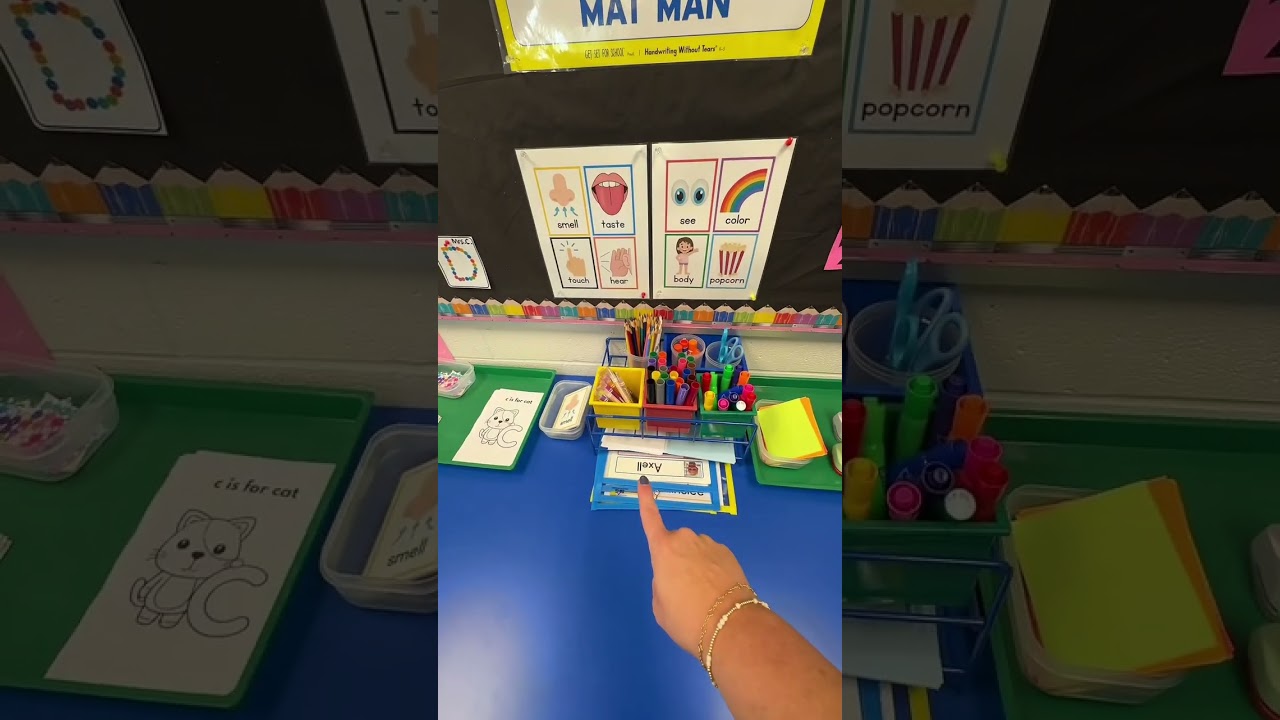 Here’s a look at our preschool writing center this week ✏️✨ We added five senses word cards, half