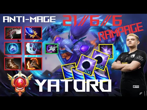 Yatoro Anti Mage Carry [ Rampage ] Dota 2 Gameplay Highlights Patch 7.31b