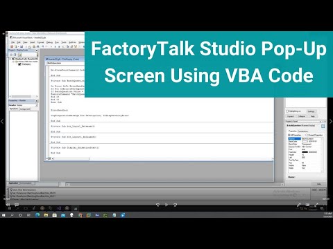VBA Code for a Pop-Up Screen In FactoryTalk View Studio Site Edition