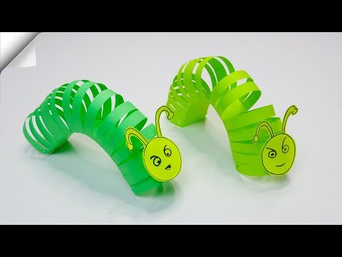 Moving paper caterpillar Origami moving toys