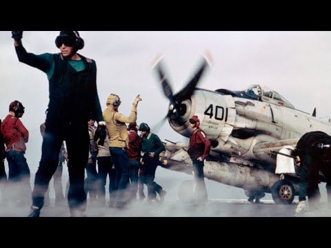 Douglas A-1 Skyraider Aircraft Carrier B-roll | Boeing Classics