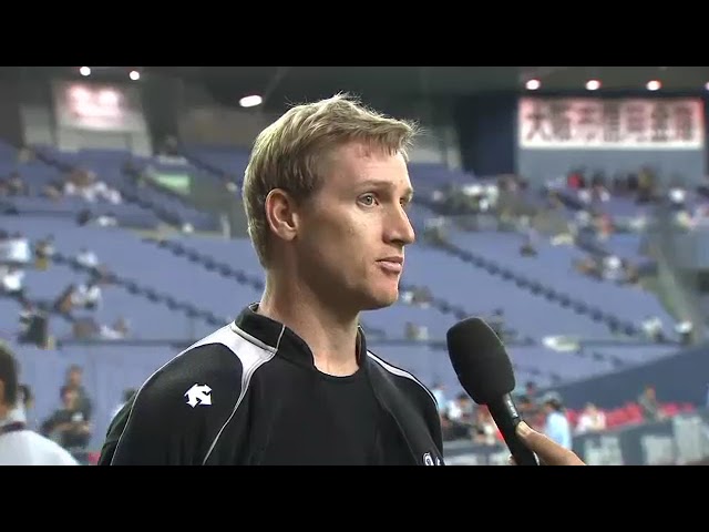 マリーンズ・グライシンガー投手ヒーローインタビュー 6月27日 オリックス・バファローズ 対 千葉ロッテマリーンズ