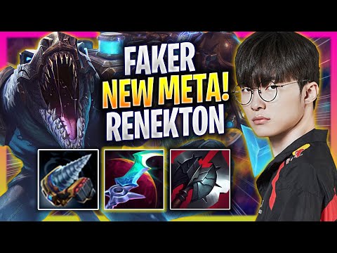 FAKER TRIES NEW META RENEKTON MID IN KOREA SOLOQ! - T1 Faker Plays Renekton MID vs Tryndamere!