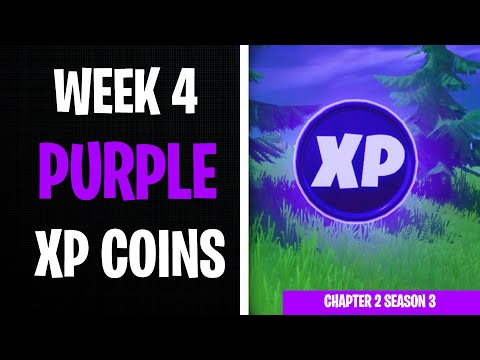 All 2 Purple XP Coins Locations Week 4 - Secret XP Coins Fortnite Chapter 2 Season 3