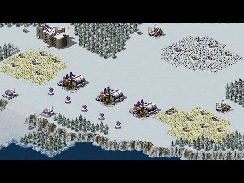 Red Alert 2 | Yuri's Revenge | 7 vs 1 | Snow Arctic Twist Defence Circle Map Extra Hard AI