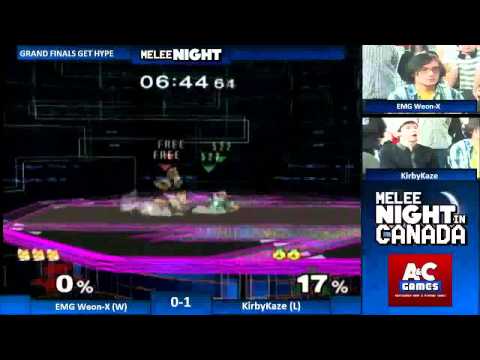 KirbyKaze (Sheik) vs Weon-X (Fox) GF Melee Night in Canada