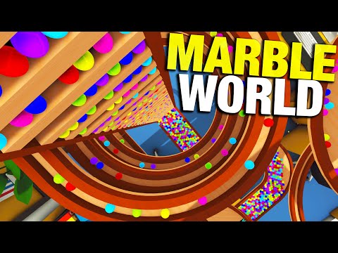 10,000 Marbles - HUGE Marble Run in the Office! (I BROKE IT) - Marble World