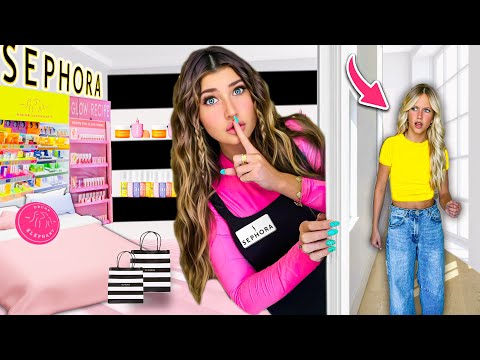 i BUiLT a SEPHORA STORE in my HOUSE & HID IT From My SiSTERS!