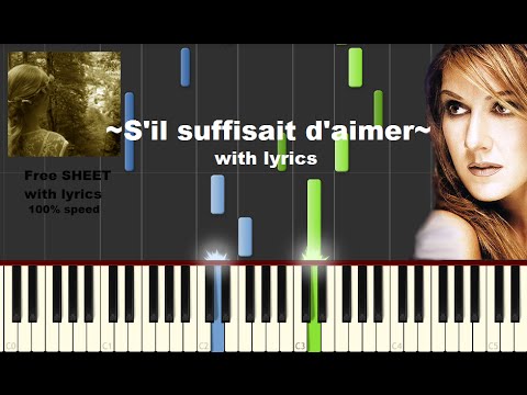 S'il Suffisait d'Aimer - Celine Dion piano tutorial