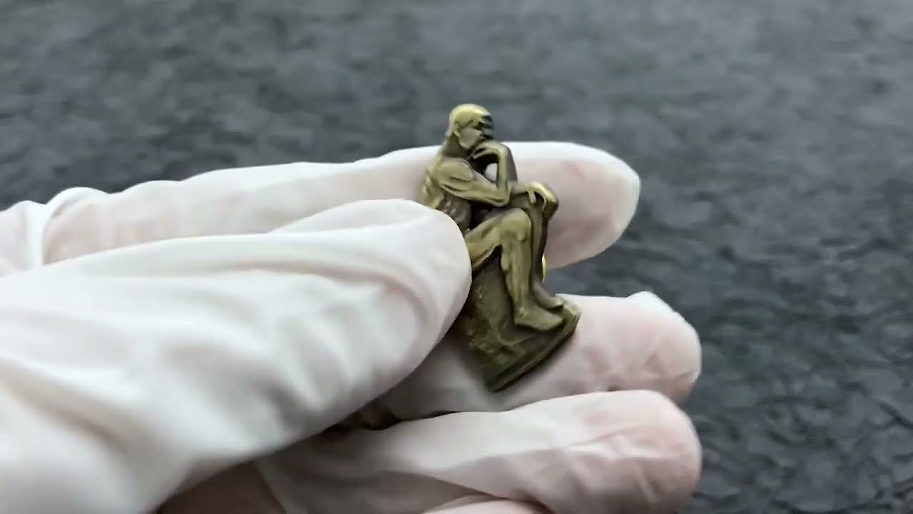 1841 - 3D Relief Thinker Bronze Badge Pins