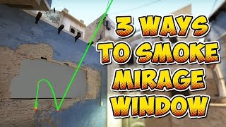 CS:GO - 3 Ways To Smoke Mirage Mid Window (2 from T-Spawn)