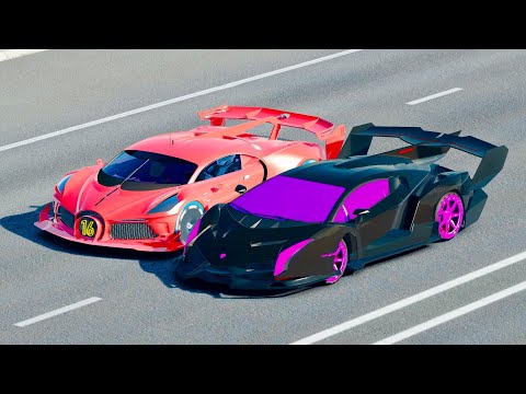 Bugatti Red Devil VGT Concept vs Lamborghini Veneno GTR Concept - Drag Race 24 KM
