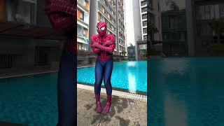 Spider-man is scared cold water #shorts #short #sp