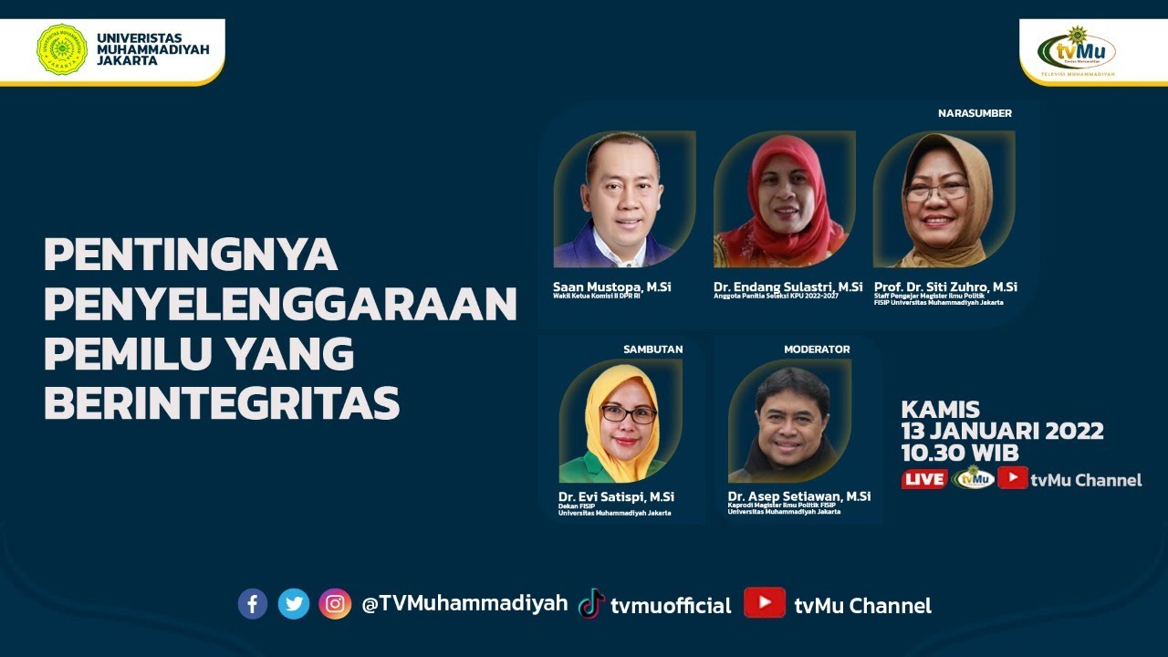 Pentingnya Penyelenggaraan Pemilu yang Berintegritas (Webinar UMJ)