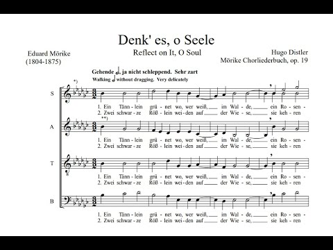 Hugo Distler - Denk' es, o Seele, Morike-Chorliederbuch, Op. 19 (Score Video)
