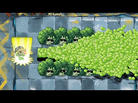 PvZ 2 Challenge - 50 Plants Level 1 Power Up Vs Nutcracker Zombie Level 15