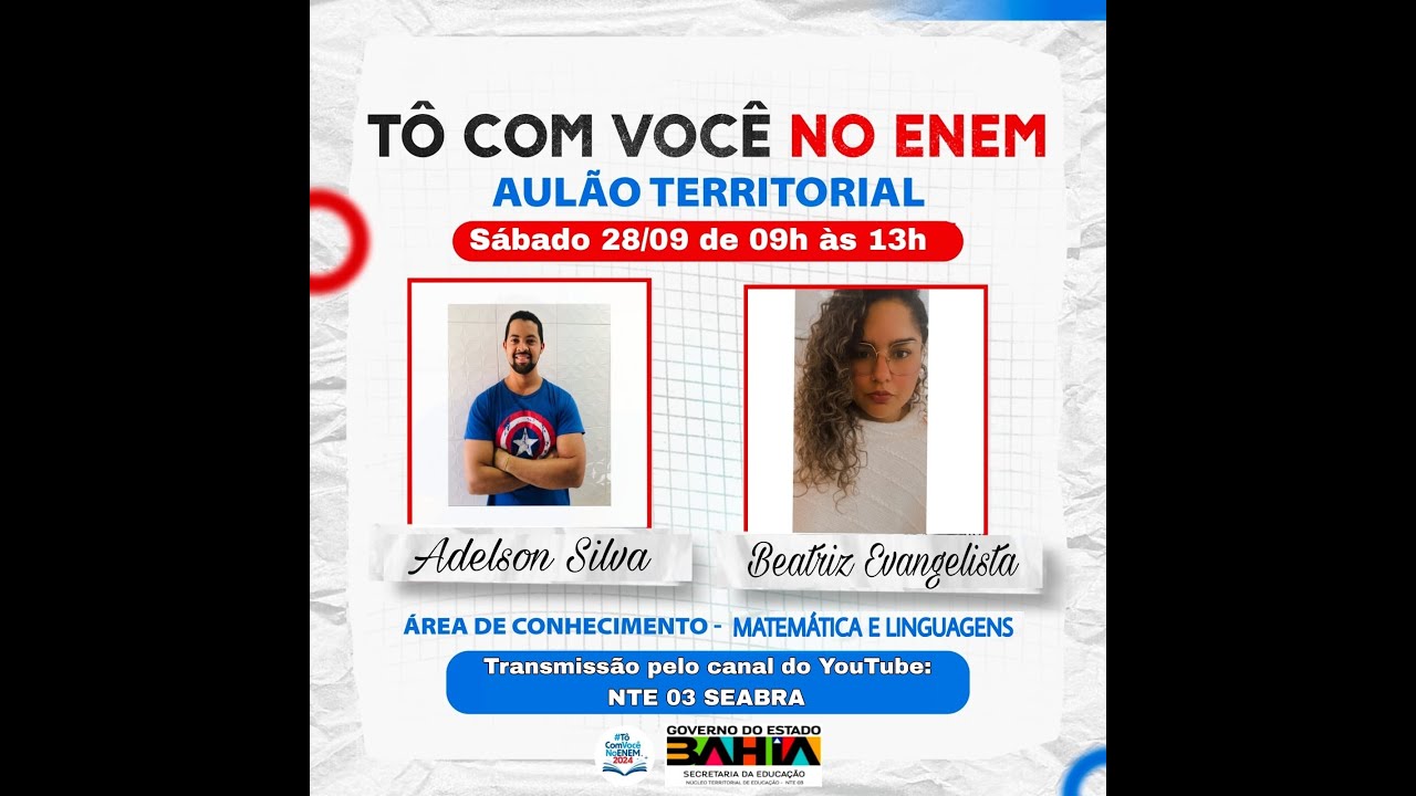 TÔ COM VOCÊ NO ENEM #2024 AULÃO TERRITORIAL NTE 03