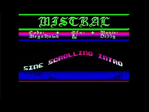 Commodore Amiga demo: Mistral - Sine Scrolling Intro (1990)
