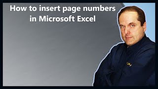 How to insert page numbers in Microsoft Excel