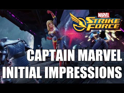 Captain Marvel Rank up, Initial Impressions & Gameplay - Marvel Strike Force